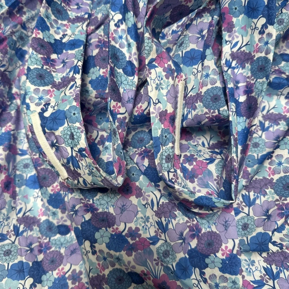 J. Crew Liberty Print Cotton Dress Adjustable Straps Open Back Pockets Size 6 - Picture 10 of 17
